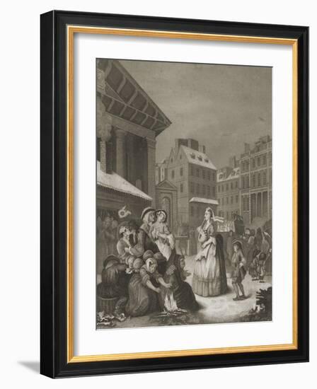 Morning - London streets-William Hogarth-Framed Giclee Print