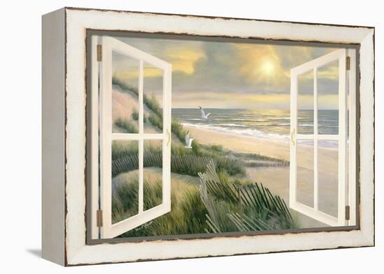 Morning Meditation with Windows-Diane Romanello-Framed Stretched Canvas