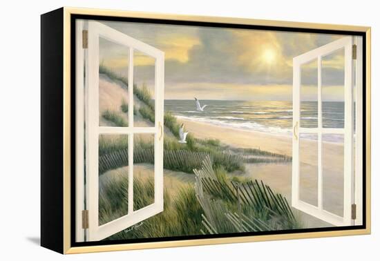Morning Meditation with Windows-Diane Romanello-Framed Stretched Canvas
