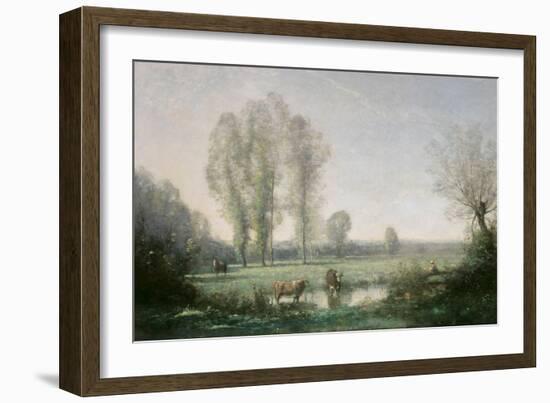 Morning Mist, 1860-Jean-Baptiste-Camille Corot-Framed Giclee Print