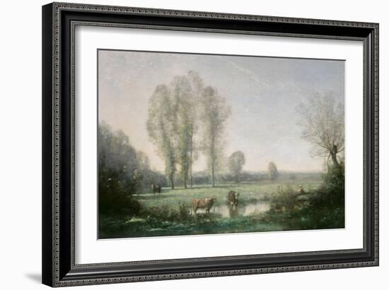 Morning Mist, 1860-Jean-Baptiste-Camille Corot-Framed Giclee Print