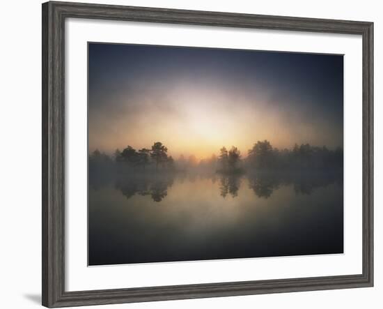 Morning Mist and Sunrise along Wetlands-Hans Strand-Framed Photographic Print