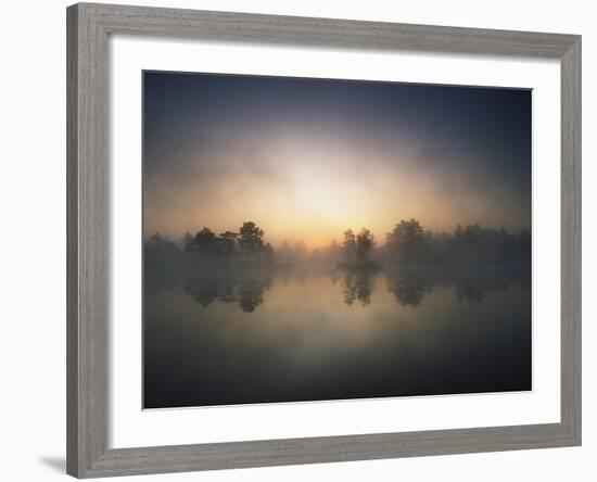 Morning Mist and Sunrise along Wetlands-Hans Strand-Framed Photographic Print