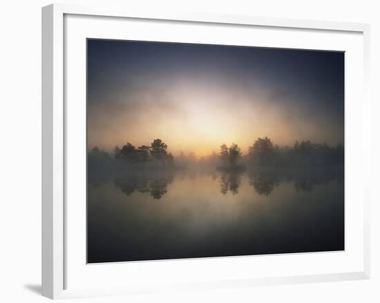 Morning Mist and Sunrise along Wetlands-Hans Strand-Framed Photographic Print