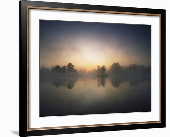 Morning Mist and Sunrise along Wetlands-Hans Strand-Framed Photographic Print