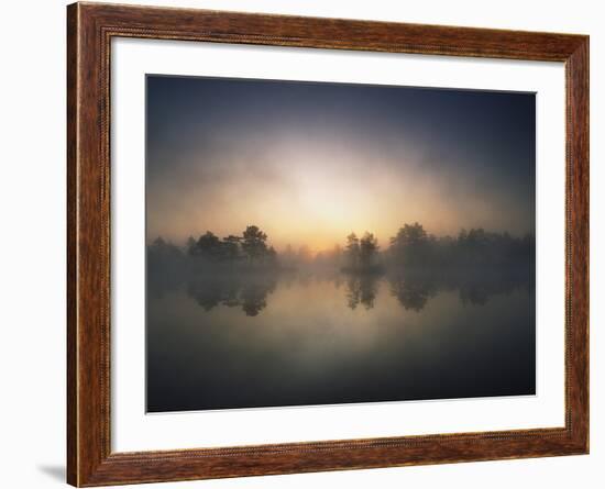 Morning Mist and Sunrise along Wetlands-Hans Strand-Framed Photographic Print