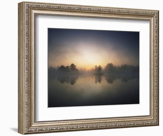 Morning Mist and Sunrise along Wetlands-Hans Strand-Framed Photographic Print