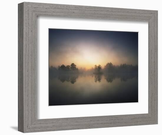 Morning Mist and Sunrise along Wetlands-Hans Strand-Framed Photographic Print