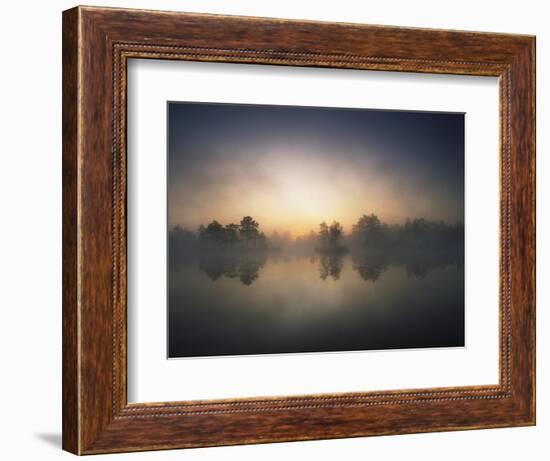 Morning Mist and Sunrise along Wetlands-Hans Strand-Framed Photographic Print