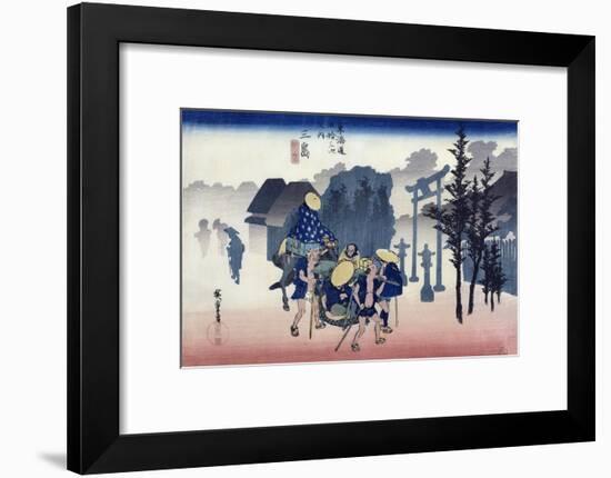 Morning Mist at Mishima, from the Series "53 Stations of the Tokaido," 1834-35-Ando Hiroshige-Framed Giclee Print
