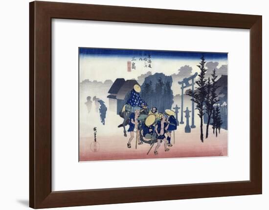 Morning Mist at Mishima, from the Series "53 Stations of the Tokaido," 1834-35-Ando Hiroshige-Framed Giclee Print