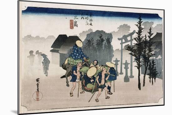 Morning Mist at Mishima', from the Series 'The Fifty-Three Stations of the Tokaido', C.1834-Utagawa Hiroshige-Mounted Giclee Print