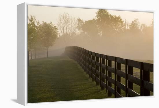 Morning Mist & Fence, Kentucky 08-Monte Nagler-Framed Premier Image Canvas