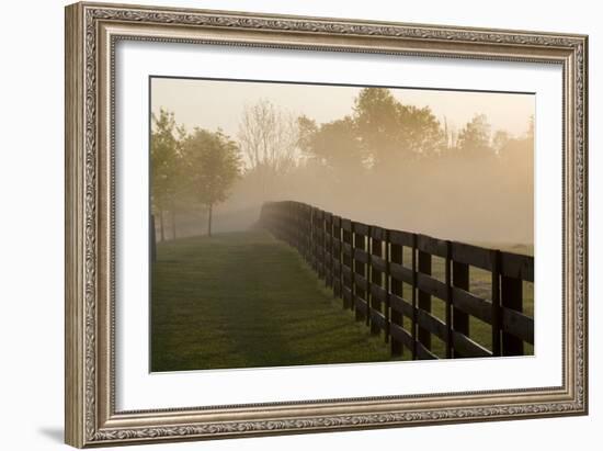 Morning Mist & Fence, Kentucky 08-Monte Nagler-Framed Photographic Print