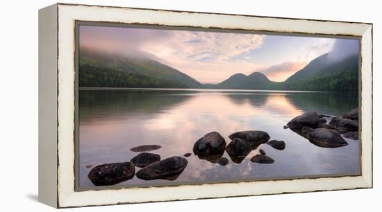 Morning Mist on Jordan Pond, Acadia National Park, Maine, USA-null-Framed Premier Image Canvas