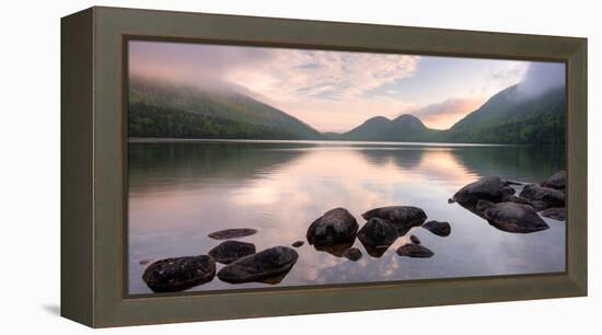 Morning Mist on Jordan Pond, Acadia National Park, Maine, USA-null-Framed Premier Image Canvas