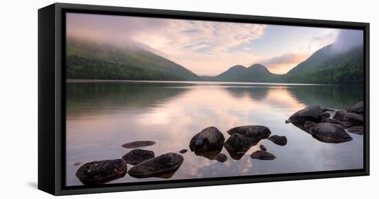 Morning Mist on Jordan Pond, Acadia National Park, Maine, USA-null-Framed Premier Image Canvas