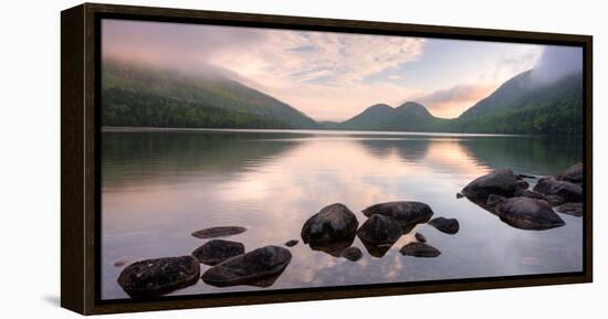 Morning Mist on Jordan Pond, Acadia National Park, Maine, USA-null-Framed Premier Image Canvas