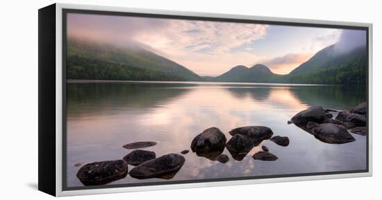 Morning Mist on Jordan Pond, Acadia National Park, Maine, USA-null-Framed Premier Image Canvas