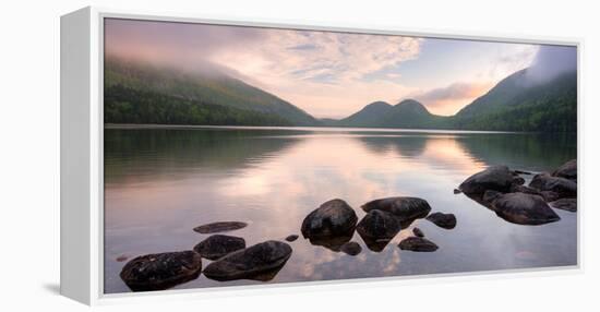 Morning Mist on Jordan Pond, Acadia National Park, Maine, USA-null-Framed Premier Image Canvas