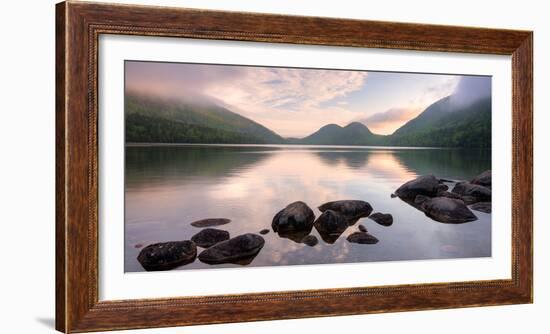 Morning Mist on Jordan Pond, Acadia National Park, Maine, USA-null-Framed Photographic Print