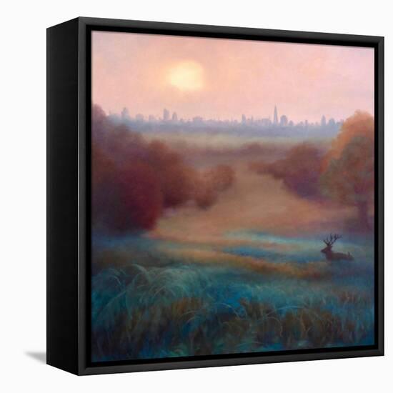 Morning Mist Richmond Park, 2021, (oil on canvas)-Lee Campbell-Framed Premier Image Canvas