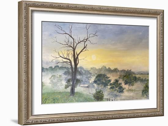 Morning Mist Rising, 2022 (Acrylic on Canvas)-Margaret Coxall-Framed Giclee Print