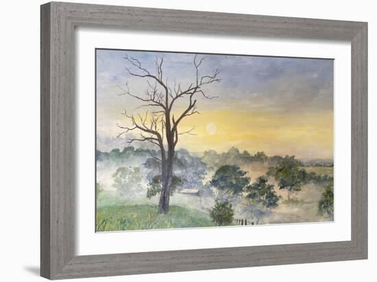 Morning Mist Rising, 2022 (Acrylic on Canvas)-Margaret Coxall-Framed Giclee Print