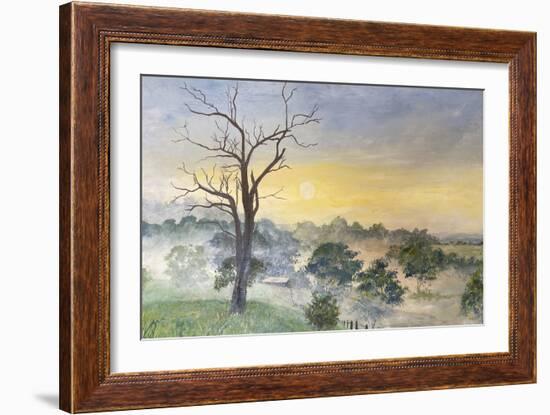 Morning Mist Rising, 2022 (Acrylic on Canvas)-Margaret Coxall-Framed Giclee Print