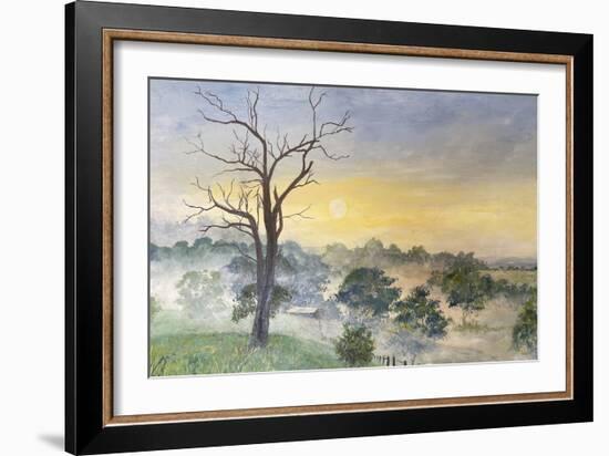 Morning Mist Rising, 2022 (Acrylic on Canvas)-Margaret Coxall-Framed Giclee Print