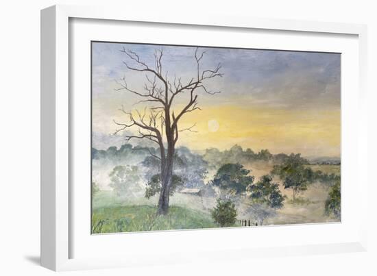 Morning Mist Rising, 2022 (Acrylic on Canvas)-Margaret Coxall-Framed Giclee Print