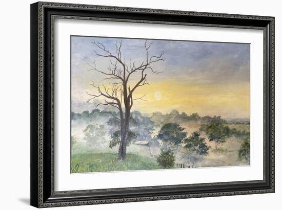 Morning Mist Rising, 2022 (Acrylic on Canvas)-Margaret Coxall-Framed Giclee Print