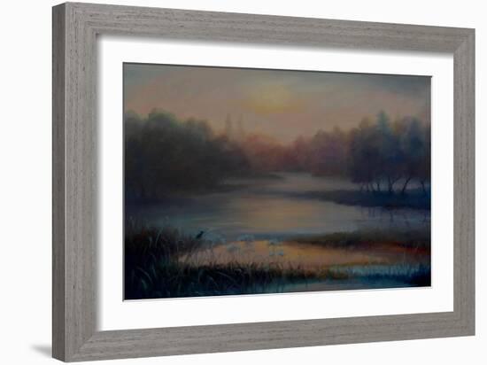 Morning Mist with Kingfisher, 2018-Lee Campbell-Framed Giclee Print