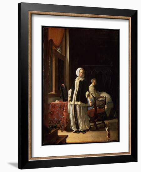 Morning of a Young Lady, C1660-Frans Van Mieris-Framed Giclee Print