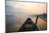 Morning of the Lake with  the Boat-jannoon028-Mounted Photographic Print