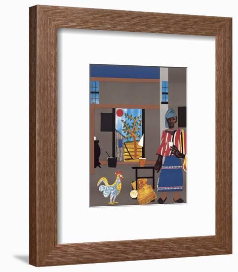 Morning of the Rooster, c.1980-Romare Bearden-Framed Art Print