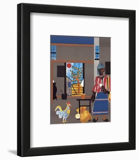 Morning of the Rooster, c.1980-Romare Bearden-Framed Art Print