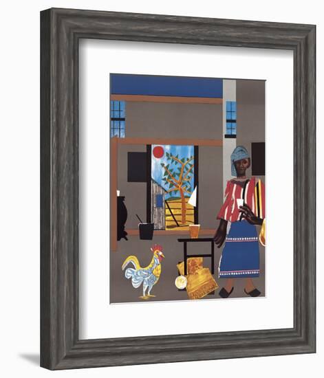 Morning of the Rooster, c.1980-Romare Bearden-Framed Art Print