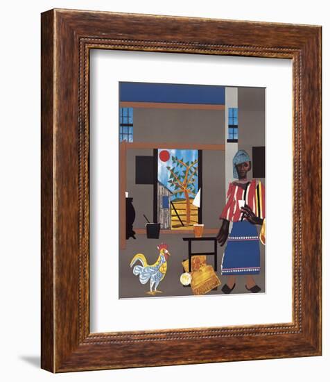 Morning of the Rooster, c.1980-Romare Bearden-Framed Art Print