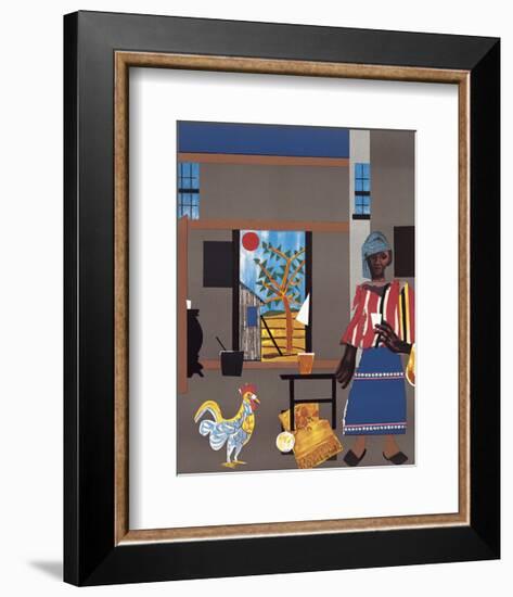 Morning of the Rooster, c.1980-Romare Bearden-Framed Art Print