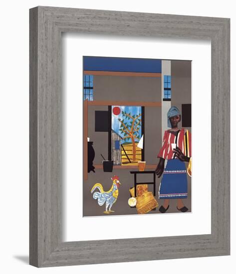 Morning of the Rooster, c.1980-Romare Bearden-Framed Art Print