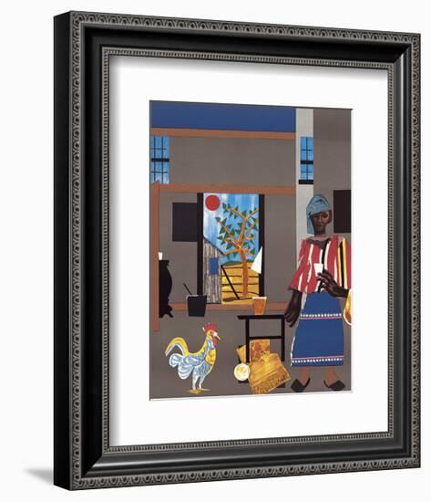 Morning of the Rooster, c.1980-Romare Bearden-Framed Art Print