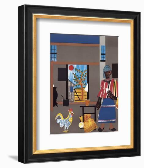 Morning of the Rooster, c.1980-Romare Bearden-Framed Art Print