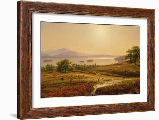 Morning on Lago Maggiore, 1860 (Oil on Canvas)-Thomas Worthington Whittredge-Framed Giclee Print