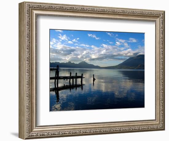 Morning on Lake Atitlan with Toliman Volcano, Panajachel, Solola, Western Highlands, Guatemala-Cindy Miller Hopkins-Framed Photographic Print