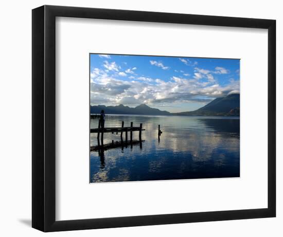 Morning on Lake Atitlan with Toliman Volcano, Panajachel, Solola, Western Highlands, Guatemala-Cindy Miller Hopkins-Framed Photographic Print