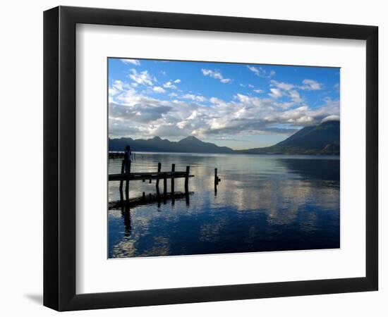 Morning on Lake Atitlan with Toliman Volcano, Panajachel, Solola, Western Highlands, Guatemala-Cindy Miller Hopkins-Framed Photographic Print