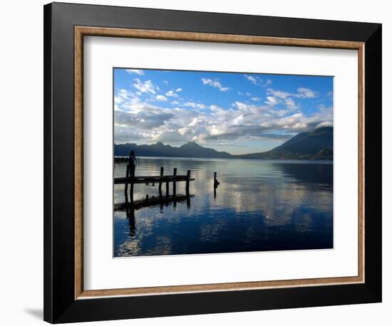 Morning on Lake Atitlan with Toliman Volcano, Panajachel, Solola, Western Highlands, Guatemala-Cindy Miller Hopkins-Framed Photographic Print