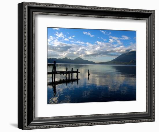 Morning on Lake Atitlan with Toliman Volcano, Panajachel, Solola, Western Highlands, Guatemala-Cindy Miller Hopkins-Framed Photographic Print