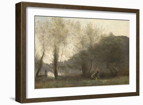 Morning on the Estuary, Ville D'avray, 1870 (Oil on Canvas)-Jean Baptiste Camille Corot-Framed Giclee Print